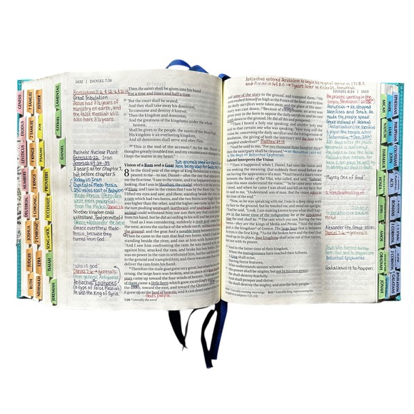 NKJV Journal the Word Bible Cloth Board Thomas Nelson Floral Annotated - Picture 11 of 11